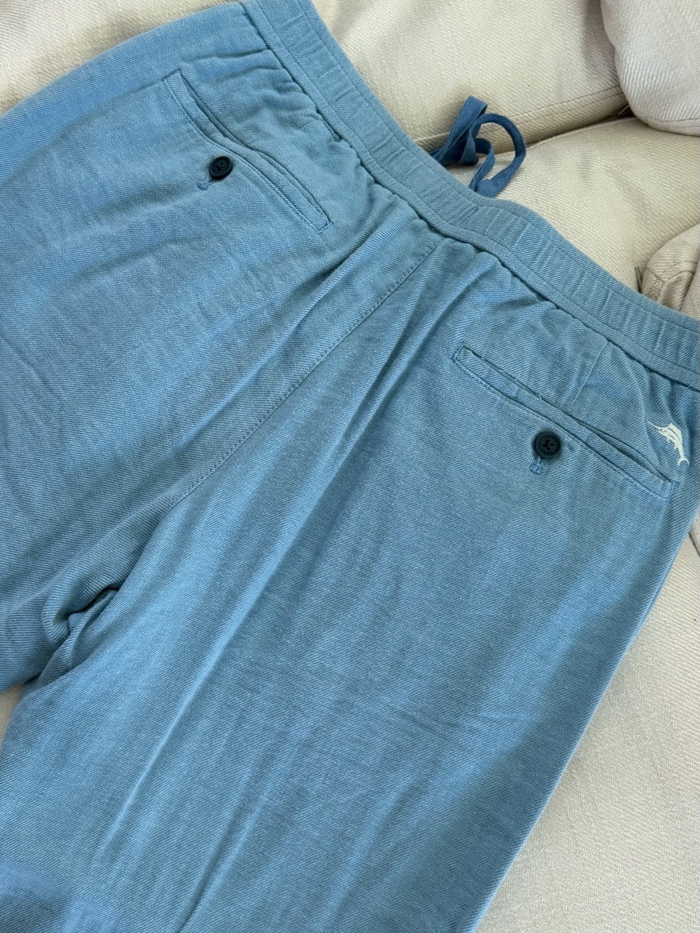 Tommy Bahama Beach Coast Blue Drawstring Linen cotton Pants